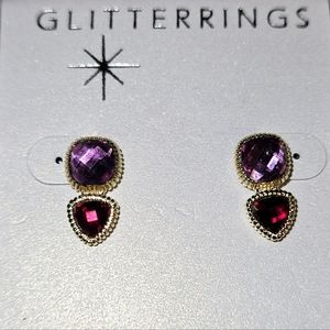 Glitterrings Earings red and purple